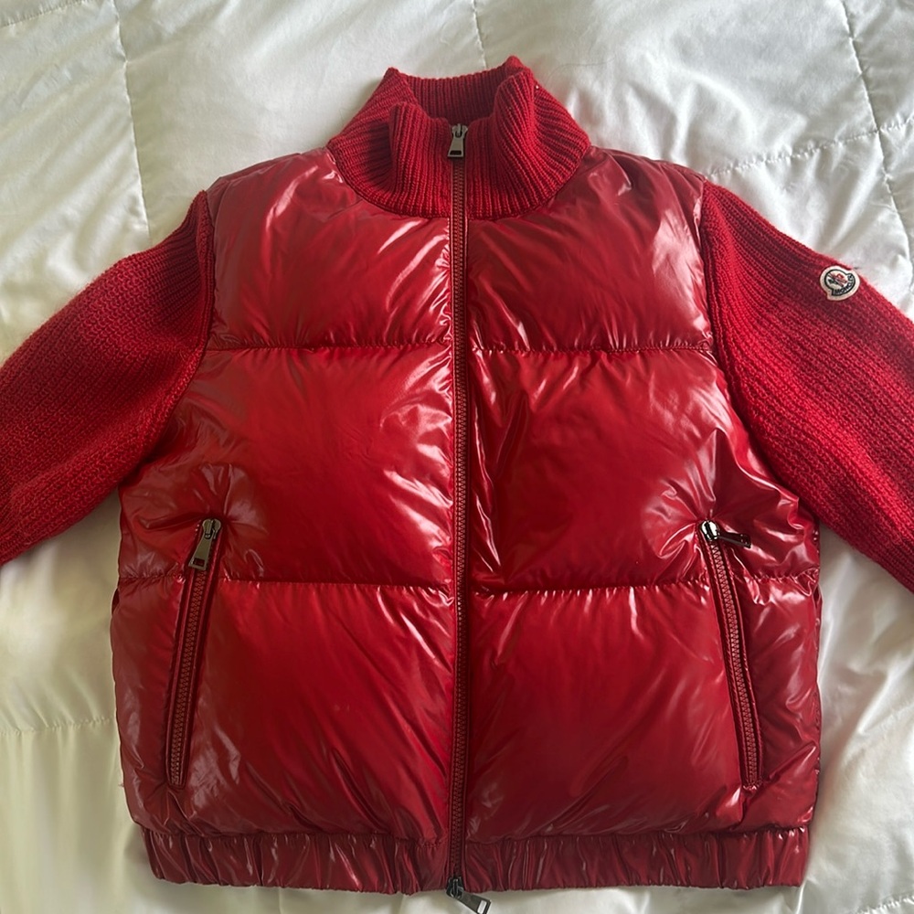 Moncler Red Cardigan Tricot 2022 Size Medium